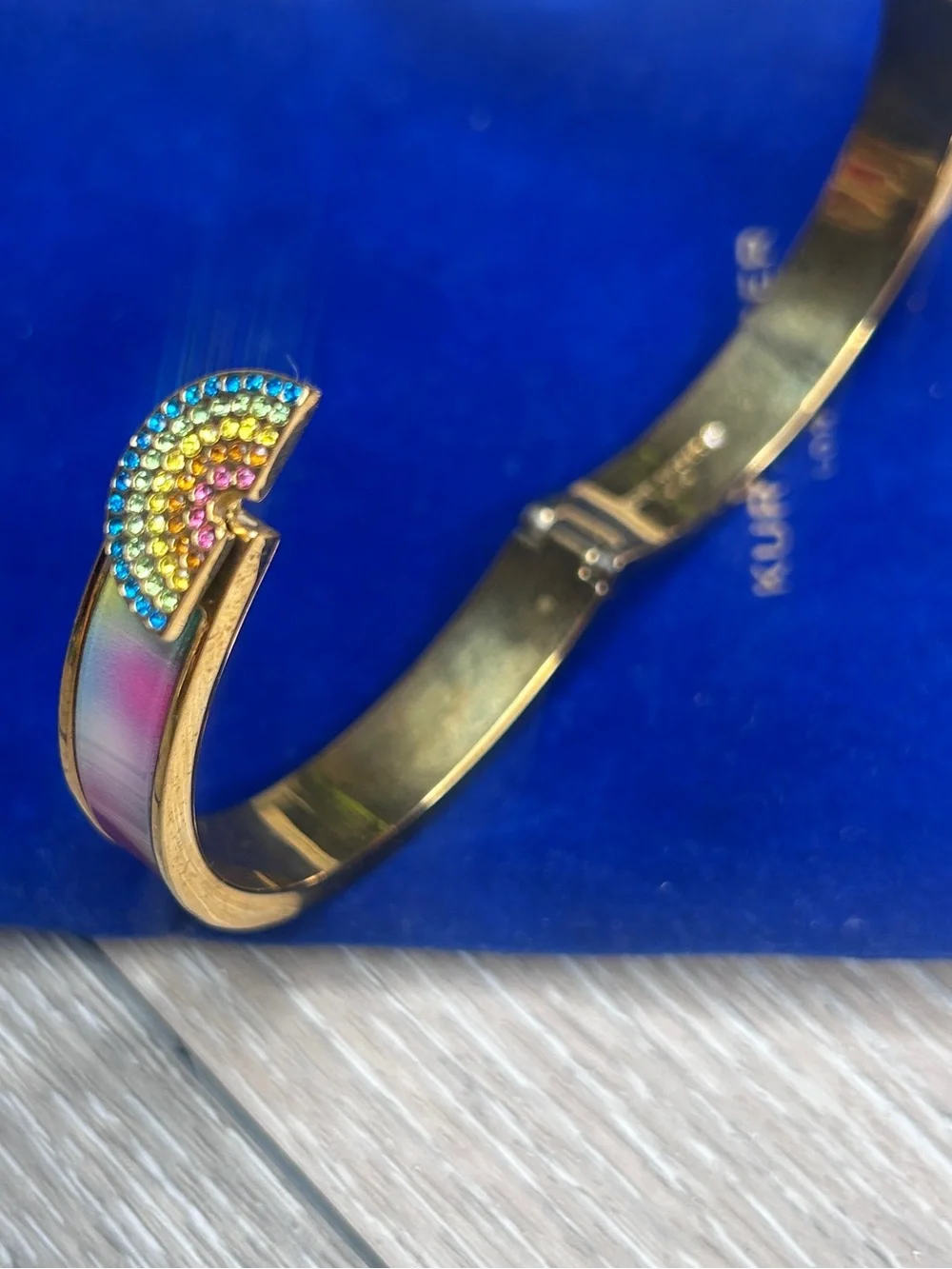 Kurt Geiger Rainbow Hinged Bangle Bracelet